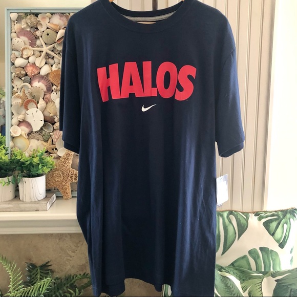 🌴⚾️ NWT Nike California Angels Baseball XXL HALOS Navy Blue T-Shirt - Picture 1 of 7